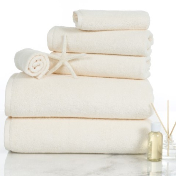 Hastings Home 6-piece 100-percent Cotton Towel Set with 2 Bath Towels, 2 Hand Towels and 2 Washcloths (Ivory) 697498LTP